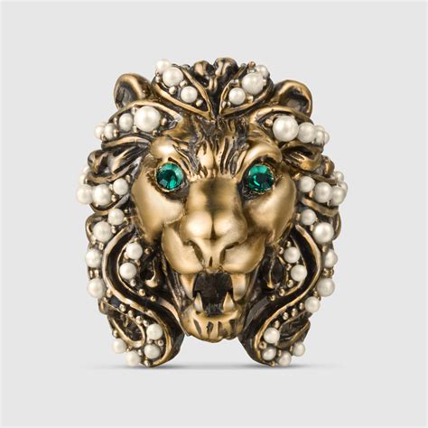 gucci rings ladies|female gucci lion ring.